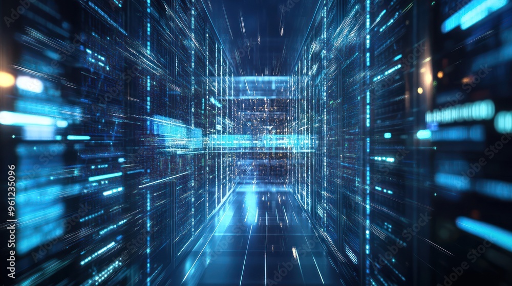 Poster digital data flow in a cyber world