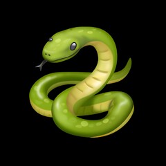 Fototapeta premium Green Snake Emoji 
