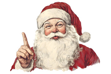 Santa portrait vintage illustration isolated on transparent background