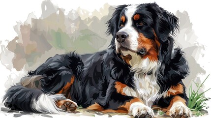 Bernese Mountain Dog Portrait