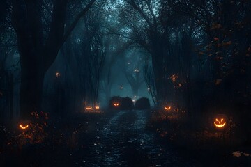Spooky Halloween Forest Path