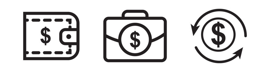 dollar icon vector. symbol, sign, money, coin