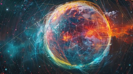 Obraz premium Futuristic Digital World Concept Illustration