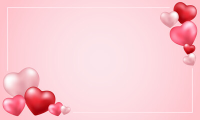 celebration of happy valentines day frame border poster design with space area for design