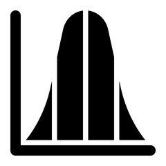 normal distribution, statistics, curve, analysis, data science, average solid or glyph icon