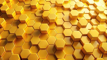 Abstract yellow hexagon pattern