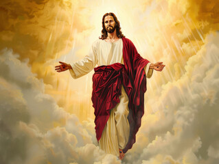Fototapeta premium Ascension of Jesus Christ. AI generative.