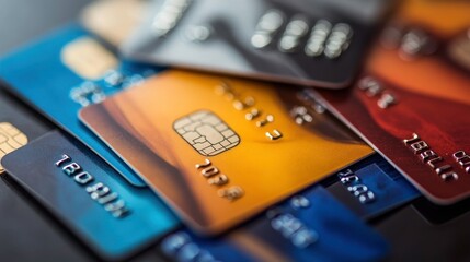 Digital wallet interface with multiple credit cards and loyalty programs, emphasizing all-in-one financial solutions