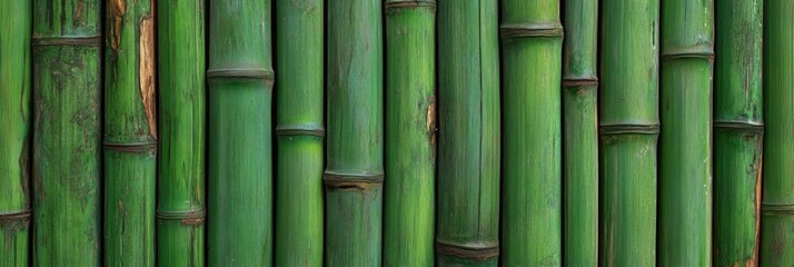 Fototapeta premium A Beautiful and Vibrant Green Bamboo Wall Texture Perfect for Natural and Calming Designs