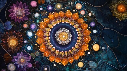  cosmic mandala among the stars. Diwali