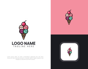 Cone is filled with various ice cream flavors