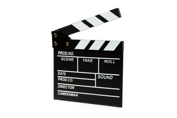 Movie clapper. Movie clapper isolated on white background. Concept recreation and entertainment. Cinema concept.