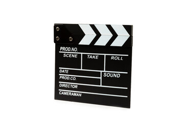 Movie clapper. Movie clapper isolated on white background. Concept recreation and entertainment....
