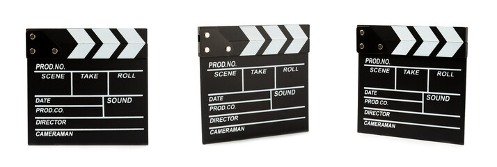 Movie clapper. Movie clapper isolated on white background. Concept recreation and entertainment....