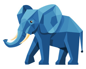 Low Poly Elephant Geometric Design. Flat Vector Illustration