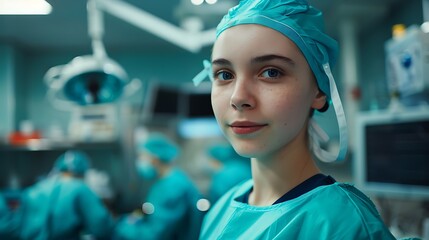 Portrait of a young Doctor in dressing gown in the hospital