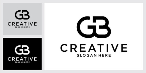 GB or BG initial letter logo design vector