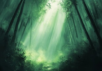 抽象的な森のシーンのデジタルペインティング