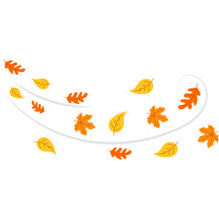 Obraz premium Wind Blowing Autumn Leaves
