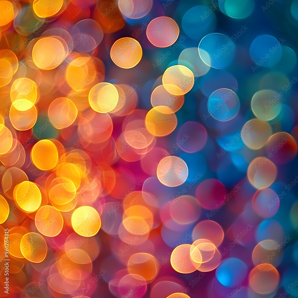 Aufkleber an abstract bokeh pattern merging warm and cool colors into a harmonious glow.