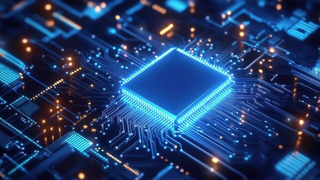 Computer motherboards and circuit boards. Abstract circuit board with a lot of micro chips. Main microchip on the motherboard. Tech science background. Semiconductor and circuit board. Circuit board