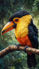 Obraz premium A delicate image of a baby toucan