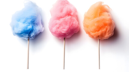 Colorful Cotton candy isolated on white background