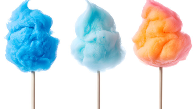 Colorful Cotton candy isolated on white background