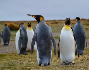 Fototapeta premium two penguins on the rocks