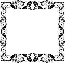 Decorative septenary corner frame. Vector illustration. Decorative element.