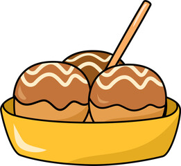 Takoyaki japanese food illustration
