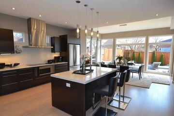 Modern kitchen design featuring sleek cabinetry and an open layout with natural light.