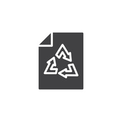 Sheet of paper with the recycling symbol vector icon