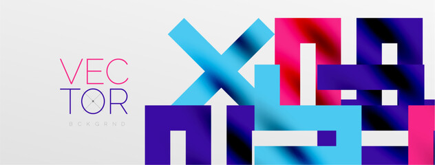 Colorful squares, lines minimal abstract background. Vector Illustration For Wallpaper, Banner, Background, Card, Book Illustration, landing page