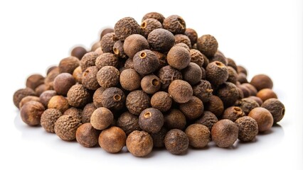 allspice pimento isolated on white background Extreme Close-Up
