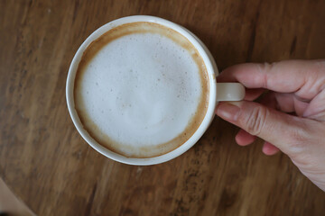 hot cappuccino, hot coffee or hot latte coffee