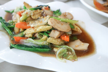 stir fried vegetable in oyster sauce or vegetable salad