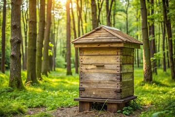 Fototapeta premium Ancient beehive structure near the edge of the forest