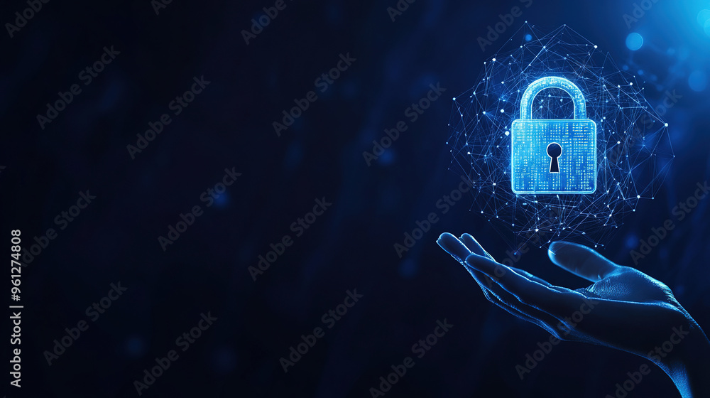 Aufkleber cybersecurity digital data protection concept. digital data security padlock. digital security syste