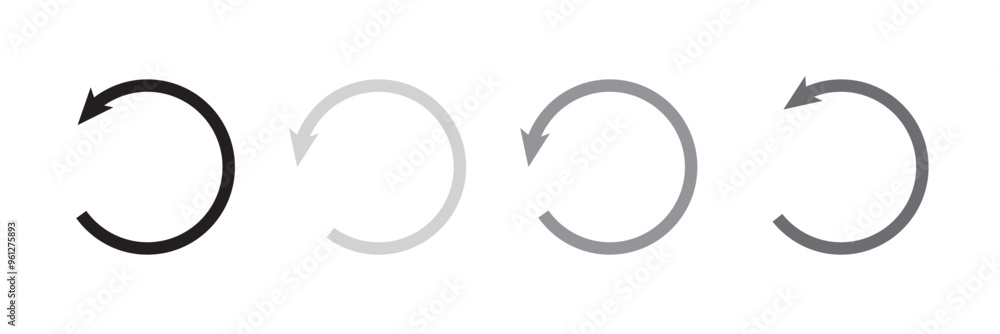 Poster refresh icon set. rotation arrow vector symbol. repeat, reload, or redo sign. web interface reset ic