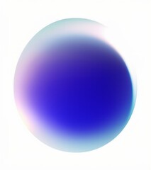 A soft, blurred orb in shades of blue and purple sits against a white background.