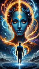 Abstraktion Facetten von Wärme und Kälte 9x16. Hintergrund für das Design 4.