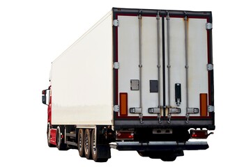 Commercial truck driving on country road