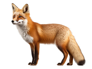 Fototapeta premium A cute fox isolated on transparent and white background