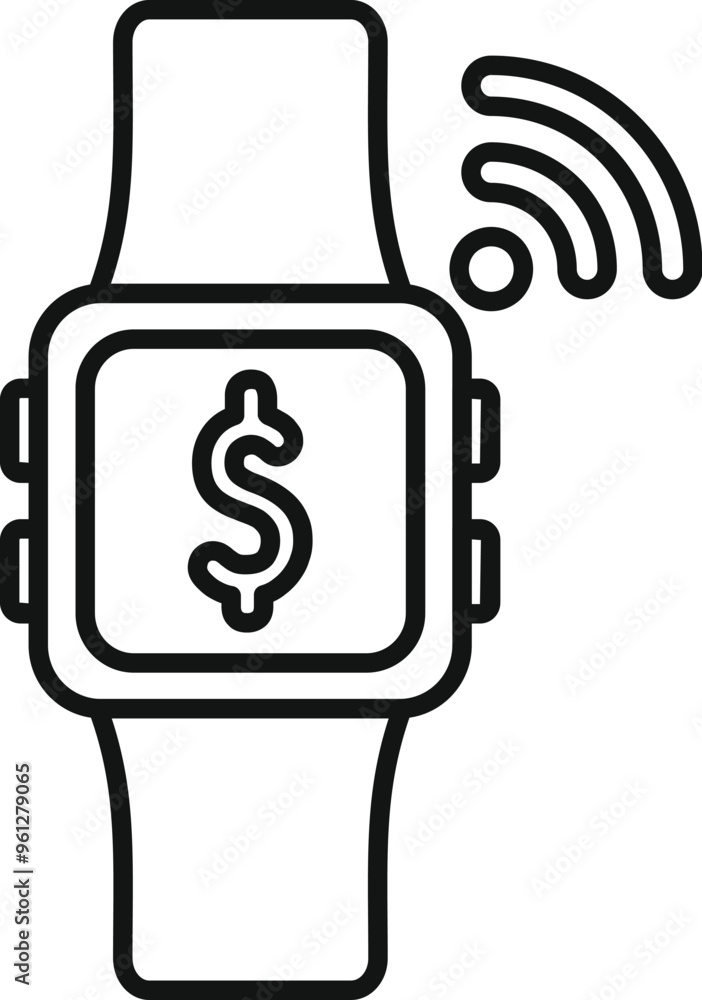 Poster smart watch is sending data for making contactless nfc payment
