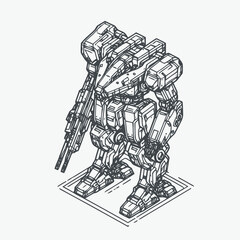 line art mecha