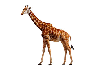 Fototapeta premium a giraffe isolated on transparent and white background