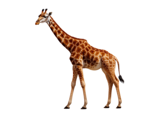 a giraffe isolated on transparent and white background
