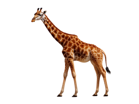 a giraffe isolated on transparent and white background