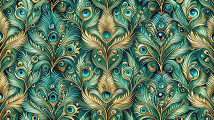 Art Nouveau Pattern With Peacock
